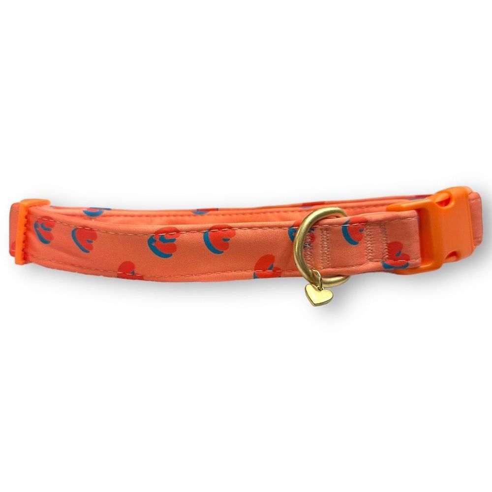 Top Paw Comfort Neoprene Dog Collar Size Large Adjustable Heart Break Orange